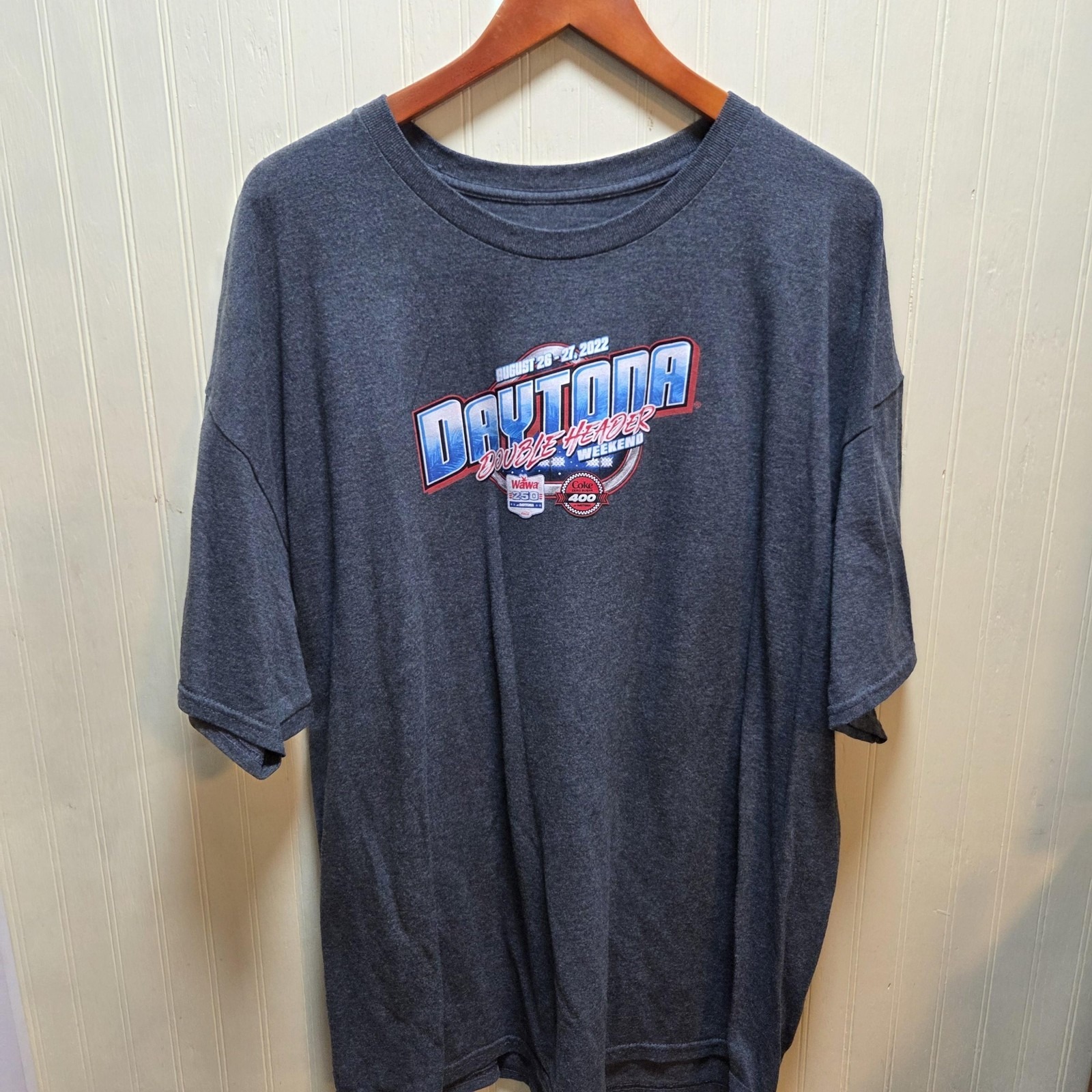 Daytona Double Header Weekend Shirt Mens 3xl Gray Nascar Racing Daytona 2022 Tee